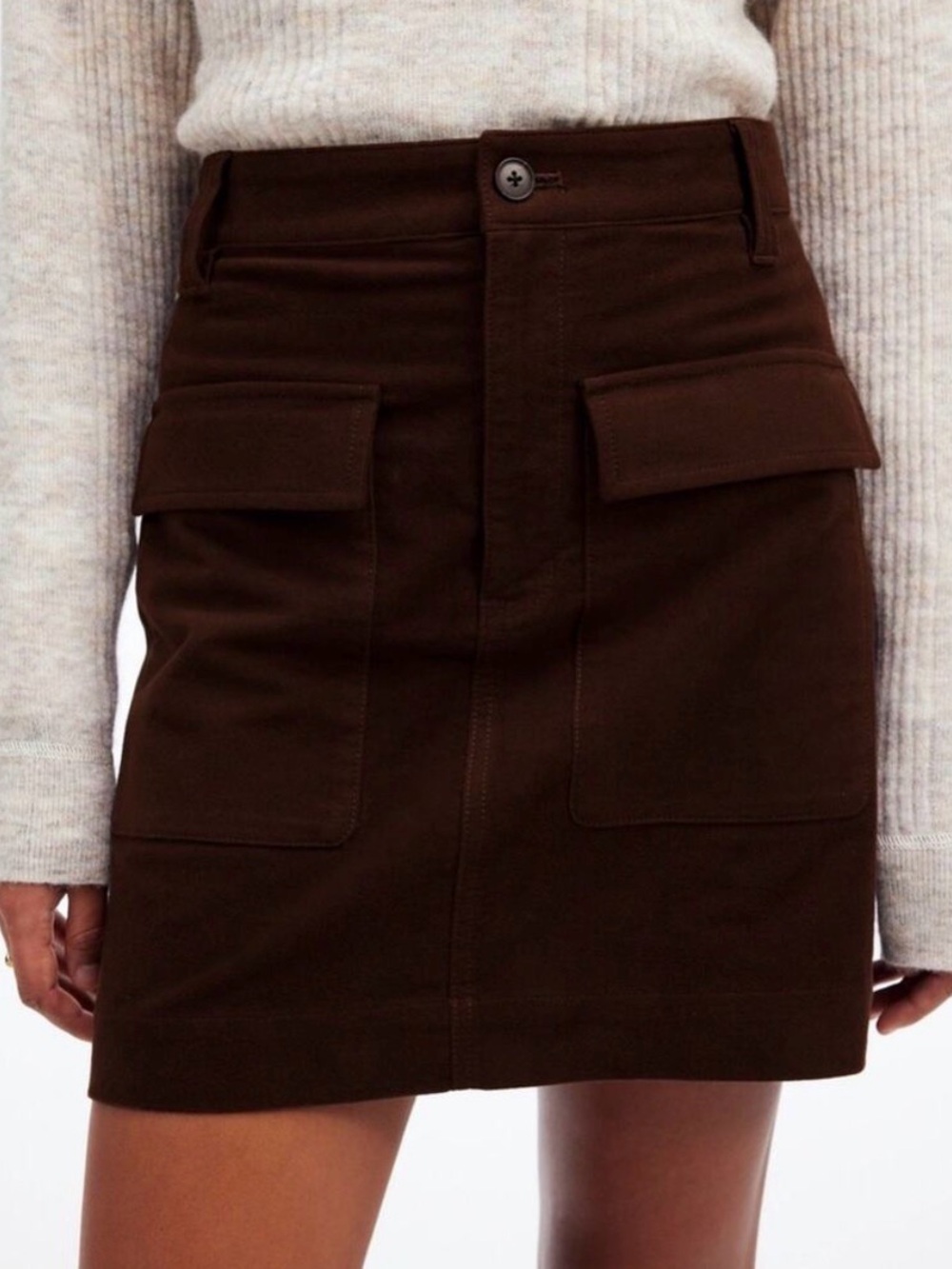 Madewell Chocolate Brown Cargo Mini Skirt